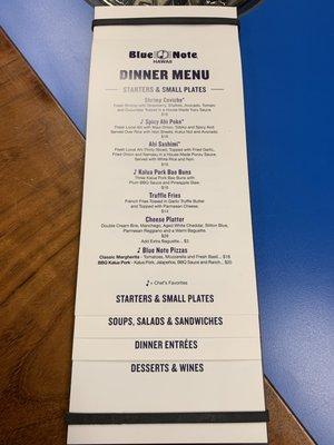 Check out these great new food menu's at Blue Note Hawaii..so Ono!