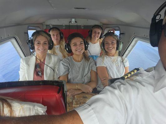 Happy faces on a fun flight to Bimini