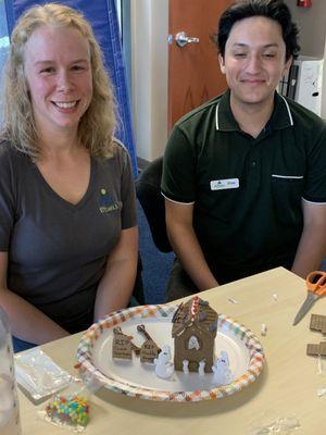 Clinicians at SLC Chino build spooky gingerbread houses for a Halloween Contest!