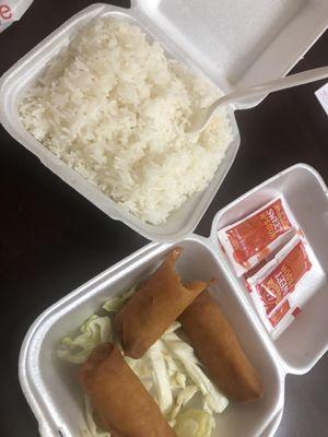 Spring roll + rice