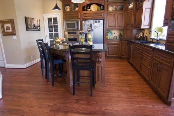 Beautiful Red Oak flooring with custom stain color