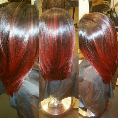 Red balayage