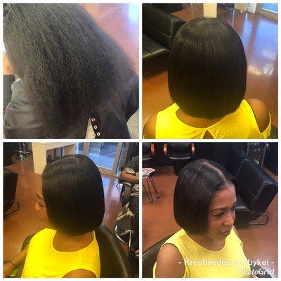 Bob cut w/Silk Press