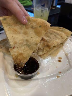 Scallion pancakes and sauce