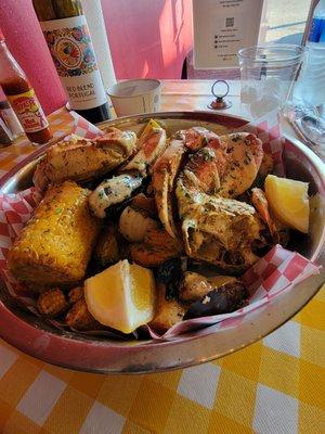 Tiny's Seafood Boil - for $52, get a big Dungeness crab + other shellfish