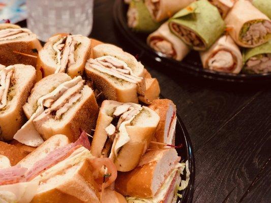 Assortment of sandwiches and wraps