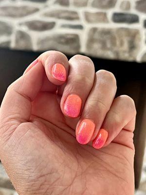 Super sunset dip nails by Regina!