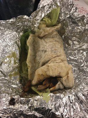 Laughable burrito that fell apart immediately