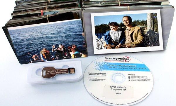 Digitizing pictures archived on custom 8GB Flash-drives, DVD data discs at ScanMyPhotos.com