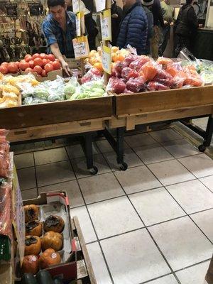 Deal table, most of the produce at 99 cent a bag/bunch