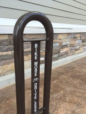 One of many bike lock posts