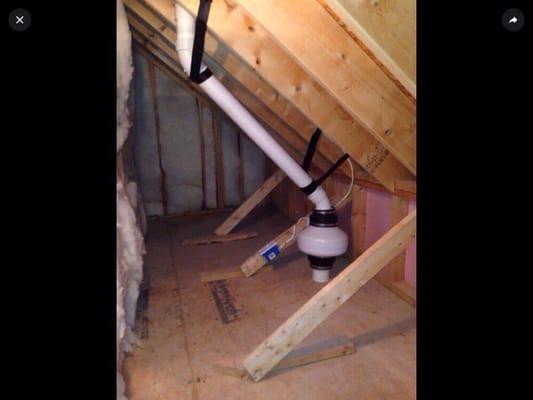 System installed in attic above garage