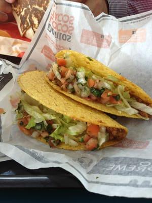 Two Fresco Crunchy Beef Tacos- yummy!!