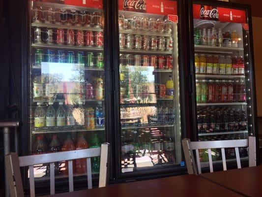 Good variety of drinks, root beers in the bottom right