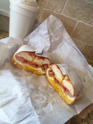 $8 ham & egg sandwich