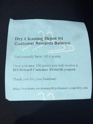 Customer rewards receipt you should be getting with every transaction. No receipt=no points given.