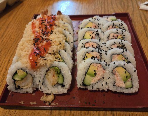 Shrimp Tempora Roll + California Roll