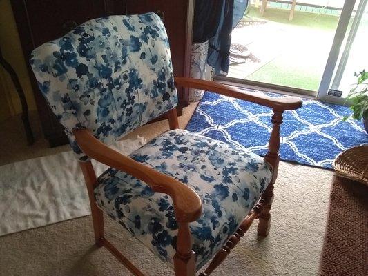 He even made her wood beautiful again. I love this chair.