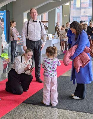 Actors after the show on the red carpet