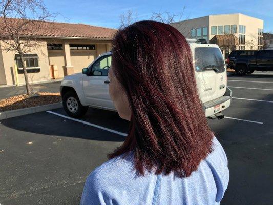 Burgundy hair color