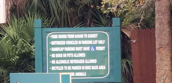 park rules - no dogs allowed :(