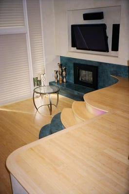 Natural 3-3/4"Bamboo flooring, custom Stair Treads & Stairnose