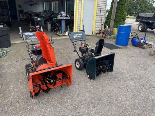 Tune up two snowblowers