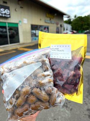 The best beach pupu's--Dry aku and boiled peanuts