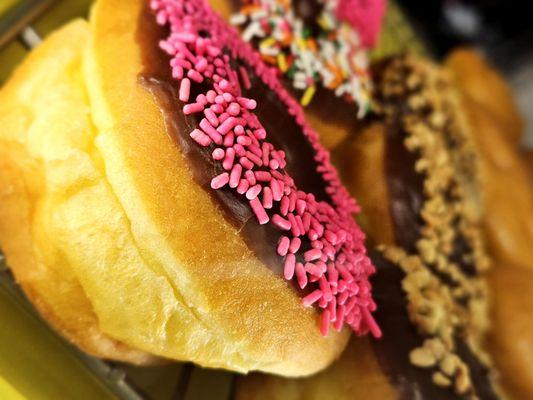 This rainbow sprinkle donuts is huge in size.  Hole mole, let's go!