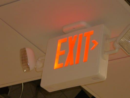 EXIT / EMERGENCY REQUIRED LIGHT BY FIRE MARSHAL