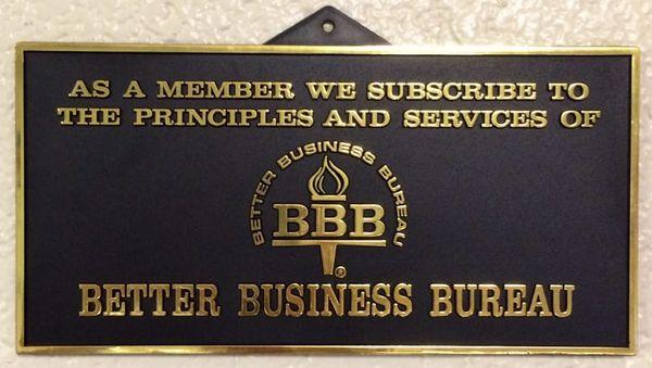 A + RATED Better Business Bureau members in good standing since 1995.