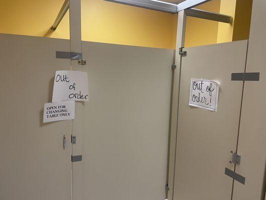 Out of order bathrooms