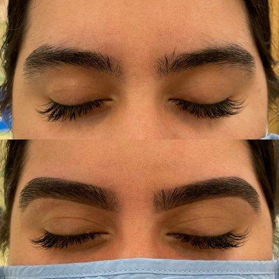 Brow design with color fill