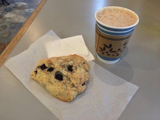 Blueberry Scone & Chai Latte