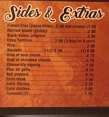 Sides Menu