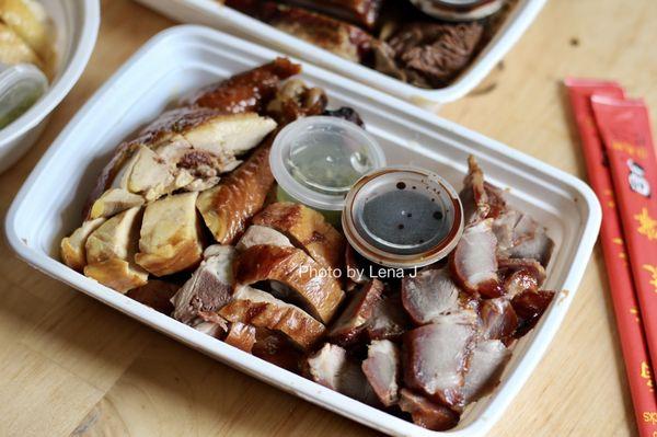 85. 3 Combination Meats ($16.50 on Chowbus): chicken 油鸡, roast duck 烧鸭, roast pork 叉烧