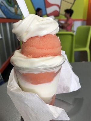 Gelati -- passion fruit and vanilla soft serve