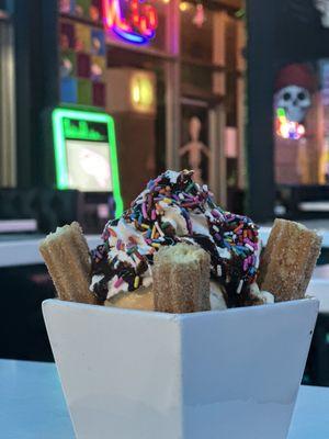 Churro with ice cream