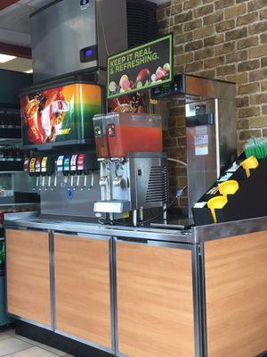 Beverage area with new freshly made bubbler drinks!