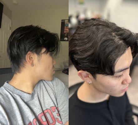 Korean style cut and perm