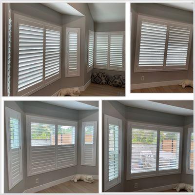 Beautiful contemporary hidden tilt shutters with flat frame and panel style