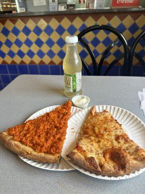 Buffalo chicken and regular slice