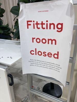 Fitting rooms were closed