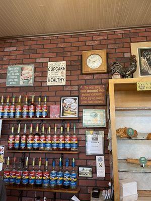 Decor behind the counter. Love the signage (their bathroom signage was also great lol)