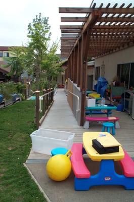 Porches off the classrooms of the upper campus.