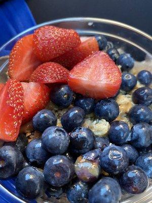 Acai Primo bowl with peanut butter subbed for Honey.