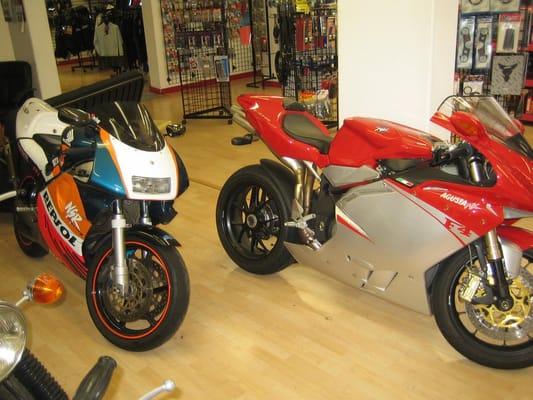 NSR250 and MV - on display in the shop