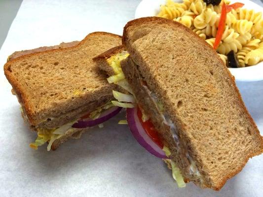 Meatloaf Sandwich with Italian Salad