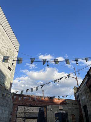 Patio and pride flags