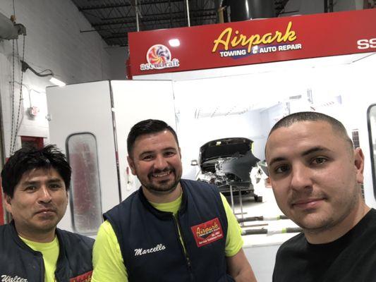 Marcello, Leo, & Walter with our new Accudraft Paint Booth!